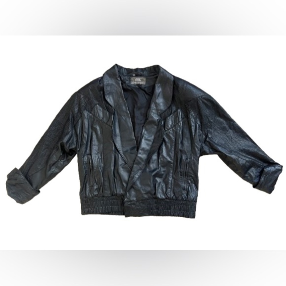 Vintage Global Identity GIII 80s Leather Jacket
Black with Shoulder Pads
Size L